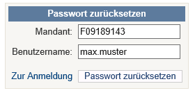 Passwort Zuruecksetzen FundInfo By NovaFind